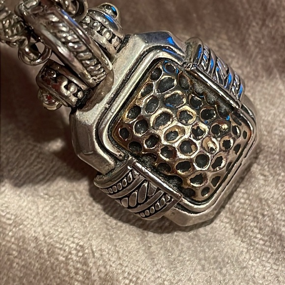 Square Hammered Barrel Necklace - Picture 9 of 9